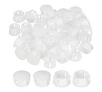 M METERXITY 50Pcs White Hole Plugs, 15mm / 0.59" Plastic Snap in Locking Screw Hole Cover Flush Mount Panel Plugs for Chair/Table/Furniture Cabinet