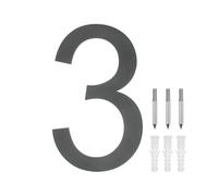 M METERXITY 6 Inch 304 Stainless Steel Floating House Numbers, Modern House Number 3 with Nail Kit and Instructions, Exterior House Numbers for Outside/Mailbox [Black]