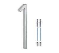 M METERXITY 6 Inch Floating House Number, Metal Modern House Address Number 1 with Nail Kit for Outside/Garden/Mailbox [Silver]