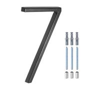 M METERXITY 6 Inch Floating House Number, Metal Modern House Address Number 7 with Nail Kit for Outside/Garden/Mailbox [Black]