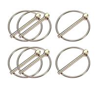 M METERXITY 6-Pack 11/64" Linch Pin with Ring, 1-3/4" Carbon Steel Lynch Pin Trailer Pins for Boat/Truck/Tractor/Trolley/Lawn Mower, Lock Clips Fastener Pin [4.5x45mm, Colored Zinc]