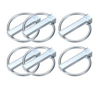 M METERXITY 6-Pack 25/64" Linch Pin with Ring, 1-3/4" Carbon Steel Lynch Pin Trailer Pins for Boat/Truck/Tractor/Trolley/Lawn Mower, Lock Clips Fastener Pin [10x45mm, Silver Zinc]