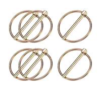 M METERXITY 6-Pack 3/16" Linch Pin with Ring, 1-3/4" Carbon Steel Lynch Pin Trailer Pins for Boat/Truck/Tractor/Trolley/Lawn Mower, Lock Clips Fastener Pin [5x45mm, Colored Zinc]