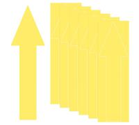 M METERXITY 6-Pack Arrow Sticker, 12 x 4 Inch/ 300 x 90 mm PVC Waterproof Self-Adhesive Directional Arrows Removable Directional Floor Decal Stickers for Wall Marking/Road Sign [Yellow]