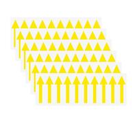 M METERXITY 6-Pack Arrow Sticker, 2 x 1 Inch/ 50 x 15 mm PVC Waterproof Self-Adhesive Directional Arrows Removable Directional Floor Decal Stickers for Wall Marking/Road Sign [Yellow]