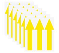 M METERXITY 6-Pack Arrow Sticker, 8 x 2 Inch/ 200 x 60 mm PVC Waterproof Self-Adhesive Directional Arrows Removable Directional Floor Decal Stickers for Wall Marking/Road Sign [Yellow]