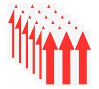 M METERXITY 6-Pack Arrow Sticker, 8 x 2 Inch/ 200 x 60 mm PVC Waterproof Self-Adhesive Directional Arrows Removable Directional Floor Decal Stickers for Wall Marking/Road Sign [Red]