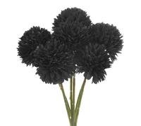 M METERXITY 6-Pack Artificial Chrysanthemum Ball Flowers,11 Inch Faux Chrysanthemum Silk Bouquets Real Touch Faux Flowers for Home/Wedding/Christmas/Party[Black]