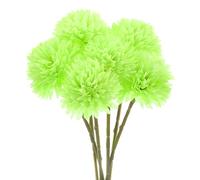 M METERXITY 6-Pack Artificial Chrysanthemum Ball Flowers,11 Inch Faux Chrysanthemum Silk Bouquets Real Touch Faux Flowers for Home/Wedding/Christmas/Party[Light Green]