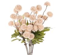 M METERXITY 6-Pack Artificial Chrysanthemum Ball Flowers,20 Inch 5-heads Faux Chrysanthemum Silk Bouquets Real Touch Faux Flowers for Home/Wedding/Christmas/Party[Light Pink]