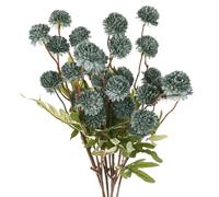 M METERXITY 6-Pack Artificial Chrysanthemum Ball Flowers,20 Inch 5-heads Faux Chrysanthemum Silk Bouquets Real Touch Faux Flowers for Home/Wedding/Christmas/Party[Dark Blue]