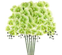 M METERXITY 6-Pack Artificial Orchid Flowers 9 Large Petals 37 Inch Faux Phalaenopsis Silk Bouquets Real Touch Dark Green Fake Orchids for Home/Wedding/Christmas/Party/Garden Office