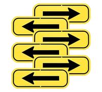 M METERXITY 6-Pack Black Arrow Signs, 9.84 x 3.54 Aluminum Reflective One-way Arrow Sign for Outdoor Lawn Garden Ground Decorations, Street Sign [Yellow/Black]