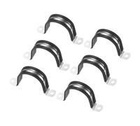 M METERXITY 6-Pack Cable Clamps, 1-7/8 Inch/ 48 mm 304 Stainless Steel Rubber Cushioned Insulated Cable Clamp U Shape Metal Holder for Tube/Wire/Pipe/Loop Installation