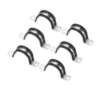 M METERXITY 6-Pack Cable Clamps, 1-9/16 Inch/ 40 mm 304 Stainless Steel Rubber Cushioned Insulated Cable Clamp U Shape Metal Holder for Tube/Wire/Pipe/Loop Installation