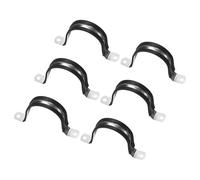 M METERXITY 6-Pack Cable Clamps, 2-1/2 Inch/ 63 mm 304 Stainless Steel Rubber Cushioned Insulated Cable Clamp U Shape Metal Holder for Tube/Wire/Pipe/Loop Installation