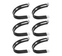 M METERXITY 6-Pack Cable Clamps, 2-3/16 Inch/ 55 mm 304 Stainless Steel Rubber Cushioned Insulated Cable Clamp R Shape Metal Holder for Tube/Wire/Pipe/Loop Installation