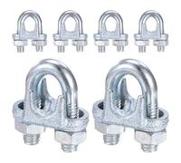 M METERXITY 6-Pack Cable Clamps, M8 Carbon Steel 8mm Wire Rope Clip Thimble U Bolt Saddle Fastener for Diameter Cable Rigging/Sailing/Clothesline, Wire Clamps