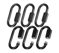 M METERXITY 6-Pack Chain Quick Links, M5 Electroplated Iron 1.92 Inch Heavy Chain Connector Link for Traveling Equipment/Hiking/Hammock Hanging, 33Lbs Weight Capacity Screw Locking Clips