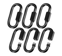M METERXITY 6-Pack Chain Quick Links, M6 Electroplated Iron 2.28 Inch Heavy Chain Connector Link for Traveling Equipment/Hiking/Hammock Hanging, 33Lbs Weight Capacity Screw Locking Clips