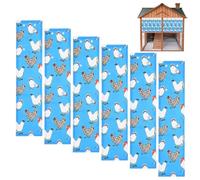 M METERXITY 6-Pack Chicken Nest Box Curtains, 19.3" x 4.3" Polyester Home Partition Curtain with Simple Button Closure for Laying Eggs/Windproof/Lightproof [Blue]