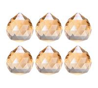 M METERXITY 6-Pack Crystal Ball Prisms, 33.5mm/1.32 Inch Chandelier Pendant Maker Hanging Crystals Chandelier Prisms for Home/Windows/Garden/DIY Decoration[Champagne]