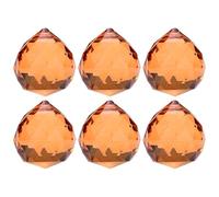 M METERXITY 6-Pack Crystal Ball Prisms, 33.5mm/1.32 Inch Chandelier Pendant Maker Hanging Crystals Chandelier Prisms for Home/Windows/Garden/DIY Decoration[Amber]