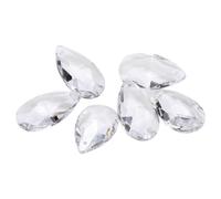 M METERXITY 6-Pack Crystal Pendants, White Crystal Suncatcher Shiny Glass Pendants Beads Crystal Pendants for Jewelry Making/Light Lamp/Wedding Decoration Chandelier Beads [1.5"]