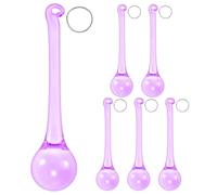 M METERXITY 6-Pack Crystal Raindrop Prisms, 78mm Replacement Chandelier Teardrop Icicle Drops Hanging Pendant for Lamp/Garden/DIY Decoration, Crystal Suncatcher [Purple]