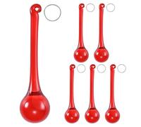 M METERXITY 6-Pack Crystal Raindrop Prisms, 78mm Replacement Chandelier Teardrop Icicle Drops Hanging Pendant for Lamp/Garden/DIY Decoration, Crystal Suncatcher [Red]