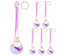 M METERXITY 6-Pack Crystal Raindrop Prisms, 78mm Replacement Chandelier Teardrop Icicle Drops Hanging Pendant for Lamp/Garden/DIY Decoration, Crystal Suncatcher [Ab Color]