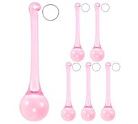 M METERXITY 6-Pack Crystal Raindrop Prisms, 78mm Replacement Chandelier Teardrop Icicle Drops Hanging Pendant for Lamp/Garden/DIY Decoration, Crystal Suncatcher [Pink]