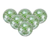 M METERXITY 6-Pack Decorative Ball for Bowls, 2.4 Inch Mosaic Glass Balls Decorative Glass Orbs for Home Decor/Dining Tables/Wedding Party/Coffee Table/Centerpiece Decor [Light Green]