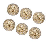 M METERXITY 6-Pack Decorative Ball for Bowls, 2.4 Inch Mosaic Glass Balls Decorative Glass Orbs for Home Decor/Dining Tables/Wedding Party/Coffee Table/Centerpiece Decor [Gold]