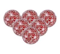 M METERXITY 6-Pack Decorative Ball for Bowls, 3 Inch Mosaic Glass Balls Decorative Glass Orbs for Home Decor/Dining Tables/Wedding Party/Coffee Table/Centerpiece Decor [Red]
