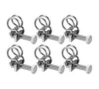 M METERXITY 6-Pack Double Wire Hose Clamp, 9-12mm 304 Stainless Steel Hose Clips Pipe Tube Clamps with M6 Bolt Adjustable for Dust Collection Hose/Pump/Rubber/PVC Pipe Connect [Silver]
