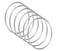 M METERXITY 6-Pack Dream Catcher Rings,2.6 Inch Metal Macrame Wreath Floral Round Rings Crafts Hoop for DIY Wedding Wreath/Wall Hanging Crafts/Christmas Decor[Silver]