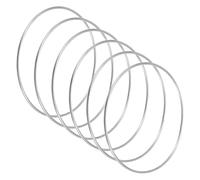 M METERXITY 6-Pack Dream Catcher Rings,4.7 Inch Metal Macrame Wreath Floral Round Rings Crafts Hoop for DIY Wedding Wreath/Wall Hanging Crafts/Christmas Decor[Silver]