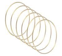 M METERXITY 6-Pack Dream Catcher Rings,4.7 Inch Metal Macrame Wreath Floral Round Rings Crafts Hoop for DIY Wedding Wreath/Wall Hanging Crafts/Christmas Decor[Gold]