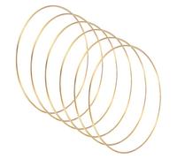 M METERXITY 6-Pack Dream Catcher Rings,8.7 Inch Metal Macrame Wreath Floral Round Rings Crafts Hoop for DIY Wedding Wreath/Wall Hanging Crafts/Christmas Decor[Gold]