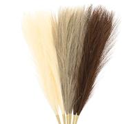 M METERXITY 6-Pack Faux Pampas Grass 17.7 Inch/45cm Small 7 Branches Fake Fluffy Pampas Grass Decor Pampas Grass Branches Vase Filler for Home/Wedding/Office/Party [Dark Brown,Brown,Khaki]
