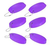 M METERXITY 6-Pack Floating Key Chain for Boating, Waterproof Bright Color Key Rings for Outdoor Water Sport/Fishing/Surfing/Sailing, Oval Shaped PU Foam Floating Keychains [Purple]