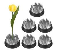 M METERXITY 6-Pack Flower Frog 1.3" Round Steel Flower Pins Flower Frog Holder Flower Arranger W Rubber Base Floral Frog for Arrangements Vase/Plant Decoration/Home Decor [1.1cm Pins]