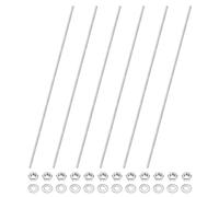 M METERXITY 6-Pack Fully Threaded Rod, M4x300mm 201 Stainless Steel Right Hand Thread Bar Studs with Hex Nuts and Washers for Furniture Anchor Bolts/Clamps/U-Bolts/Beaded Garden Stake Rods