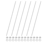 M METERXITY 6-Pack Fully Threaded Rod, M4x300mm 304 Stainless Steel Right Hand Thread Bar Studs with Hex Nuts and Washers for Furniture Anchor Bolts/Clamps/U-Bolts/Beaded Garden Stake Rods