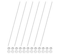 M METERXITY 6-Pack Fully Threaded Rod, M4x400mm 201 Stainless Steel Right Hand Thread Bar Studs with Hex Nuts and Washers for Furniture Anchor Bolts/Clamps/U-Bolts/Beaded Garden Stake Rods