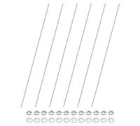 M METERXITY 6-Pack Fully Threaded Rod, M4x400mm 304 Stainless Steel Right Hand Thread Bar Studs with Hex Nuts and Washers for Furniture Anchor Bolts/Clamps/U-Bolts/Beaded Garden Stake Rods
