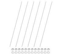 M METERXITY 6-Pack Fully Threaded Rod, M4x450mm 201 Stainless Steel Right Hand Thread Bar Studs with Hex Nuts and Washers for Furniture Anchor Bolts/Clamps/U-Bolts/Beaded Garden Stake Rods