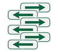 M METERXITY 6-Pack Green Arrow Signs, 9.84 x 3.54 Aluminum Reflective One-way Arrow Sign for Outdoor Lawn Garden Ground Decorations, Street Sign [White/Green]
