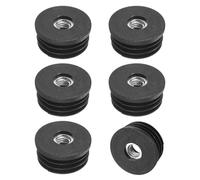 M METERXITY 6-Pack Inserts for Round Tubes with M8 Thread, 1.26" (32mm) OD Plastic Tube Insert for Chair/Table/Caster, Tubing End Cap Floor Protectors Metal Furniture Legs Glide Plug
